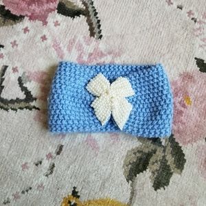 Bow Headband knit pearl